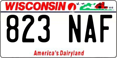 WI license plate 823NAF