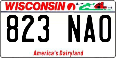 WI license plate 823NAO