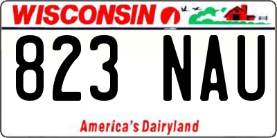 WI license plate 823NAU