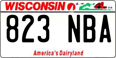 WI license plate 823NBA