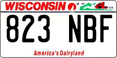 WI license plate 823NBF