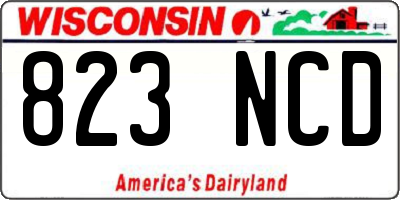 WI license plate 823NCD