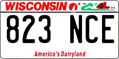 WI license plate 823NCE