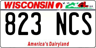 WI license plate 823NCS