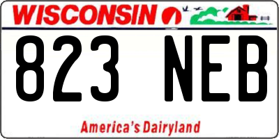 WI license plate 823NEB