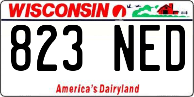 WI license plate 823NED