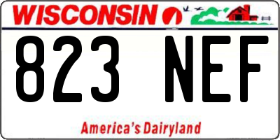WI license plate 823NEF