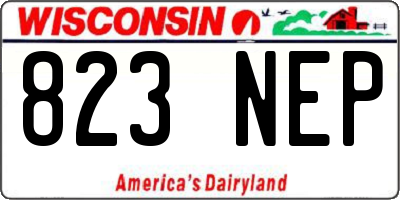 WI license plate 823NEP