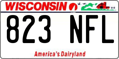 WI license plate 823NFL