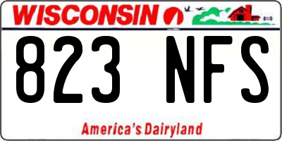 WI license plate 823NFS