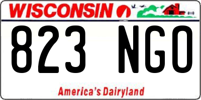 WI license plate 823NGO