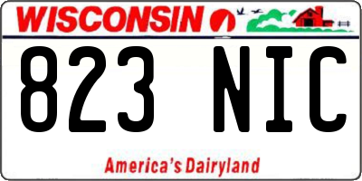 WI license plate 823NIC