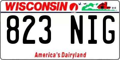 WI license plate 823NIG