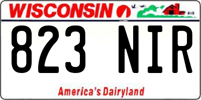 WI license plate 823NIR