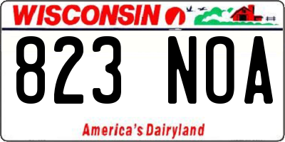WI license plate 823NOA