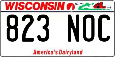 WI license plate 823NOC
