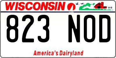 WI license plate 823NOD