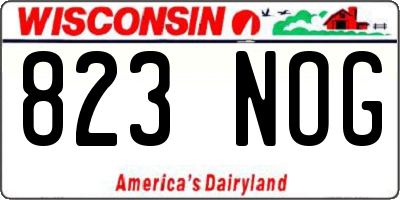 WI license plate 823NOG