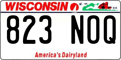 WI license plate 823NOQ