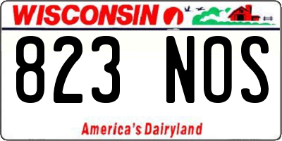 WI license plate 823NOS