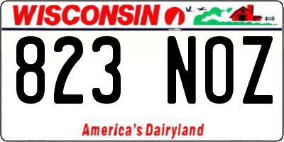 WI license plate 823NOZ