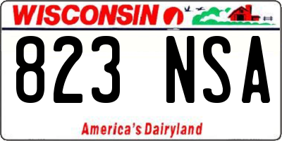 WI license plate 823NSA