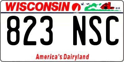 WI license plate 823NSC
