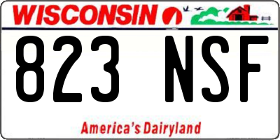 WI license plate 823NSF