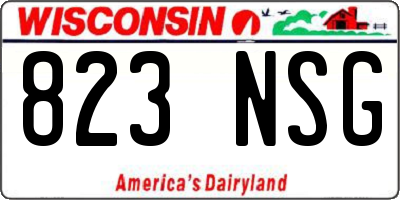 WI license plate 823NSG