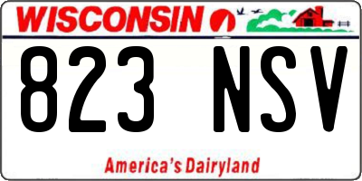 WI license plate 823NSV