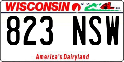 WI license plate 823NSW