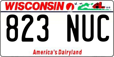 WI license plate 823NUC