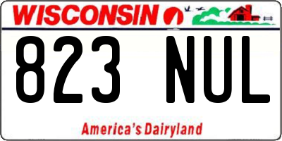 WI license plate 823NUL