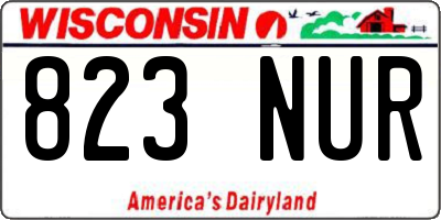 WI license plate 823NUR