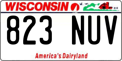 WI license plate 823NUV