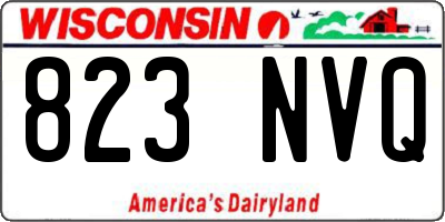 WI license plate 823NVQ