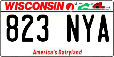 WI license plate 823NYA
