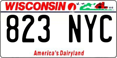 WI license plate 823NYC