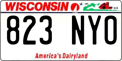 WI license plate 823NYO