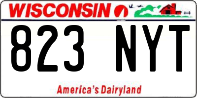 WI license plate 823NYT