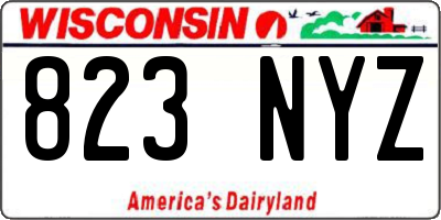 WI license plate 823NYZ