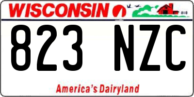 WI license plate 823NZC