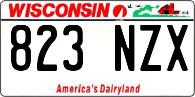 WI license plate 823NZX