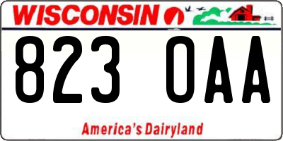 WI license plate 823OAA