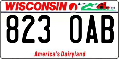 WI license plate 823OAB