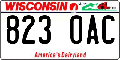 WI license plate 823OAC