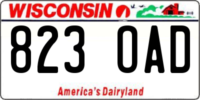 WI license plate 823OAD