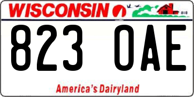 WI license plate 823OAE