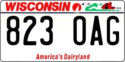 WI license plate 823OAG