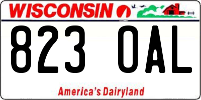 WI license plate 823OAL